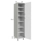 RTA Milan White Matte 18" x 24" x 84" Pantry Cabinet (24" depth)-Left Hinged with 2 Finished Sides