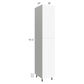 RTA Milan White Matte 18" x 24" x 96" Pantry Cabinet (24" depth)-Left Hinged with 1 Finished Side and 2 Roll Out Trays
