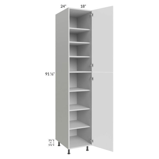 RTA Milan White Matte 18" x 24" x 96" Pantry Cabinet (24" depth)-Left Hinged