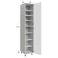 RTA Milan White Matte 18" x 24" x 96" Pantry Cabinet (24" depth)-Right Hinged with 4 Roll Out Trays