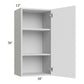 RTA Milan White Matte 18" x 36" Wall Cabinet-Left Hinged with 1 Finished Side