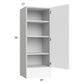 RTA Milan White Matte 18" x 48" x 15" Wall Cabinet-Right Hinged with Drawers and 1 Finished End Panel