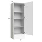 RTA Milan White Matte 18" x 54" x 15" Wall Cabinet-Left Hinged with Drawers