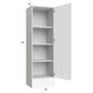 RTA Milan White Matte 18" x 60" x 15" Wall Cabinet-Right Hinged with Drawers and 1 Finished End Panel