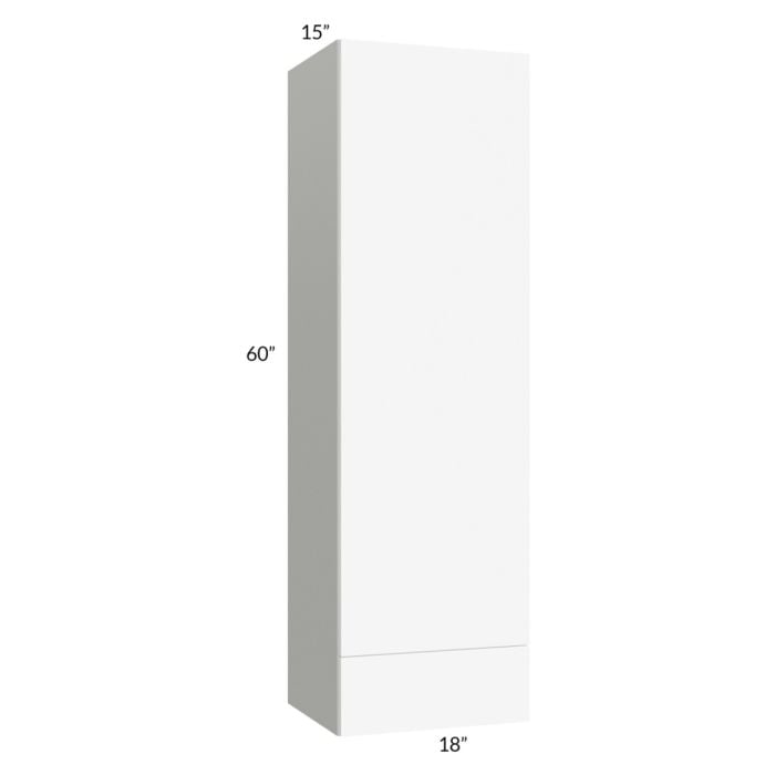 RTA Milan White Matte 18" x 60" x 15" Wall Cabinet-Right Hinged with Drawers and 2 Finished End Panels