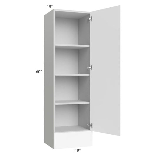 RTA Milan White Matte 18" x 60" x 15" Wall Cabinet-Right Hinged with Drawers