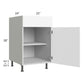 RTA Milan White Matte 21" Base Cabinet-Left Hinged with Trash Can Pullout