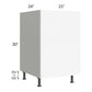 RTA Milan White Matte 21" Full Height Door Base Cabinet-Right Hinged with Trash Can Pullout
