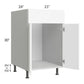 RTA Milan White Matte 21" Sink Base Cabinet-Left Hinged with 1 Finished Side and Sink Tilt-Out