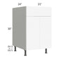 RTA Milan White Matte 21" Sink Base Cabinet-Right Hinged with 1 Finished Side