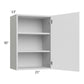 RTA Milan White Matte 21" x 30" Wall Cabinet-Left Hinged with 2 Finished Sides