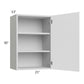 RTA Milan White Matte 21" x 30" Wall Cabinet-Right Hinged with 1 Finished Side