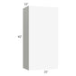 RTA Milan White Matte 21" x 42" Wall Cabinet-Left Hinged with 1 Finished Side