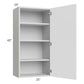 RTA Milan White Matte 21" x 42" Wall Cabinet-Left Hinged with 1 Finished Side