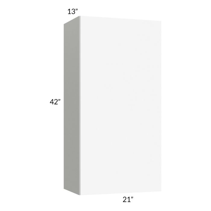 RTA Milan White Matte 21" x 42" Wall Cabinet-Right Hinged