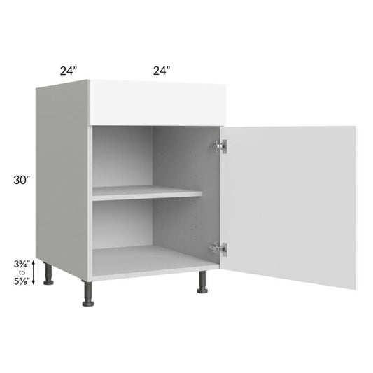 RTA Milan White Matte 24" Base Cabinet (1 door)-Left Hinged with 1 Finished Side