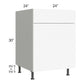 RTA Milan White Matte 24" Base Cabinet (1 door)-Right Hinged with 2 Finished Sides