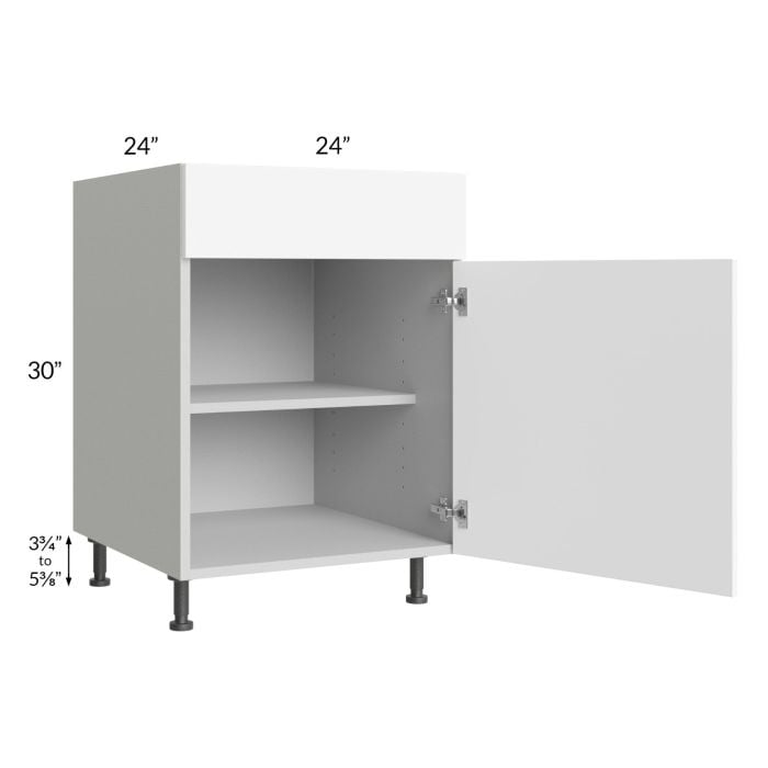 RTA Milan White Matte 24" Base Cabinet (1 door)-Right Hinged with 2 Finished Sides