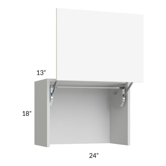 RTA Milan White Matte 24" Countertop Wall Appliance Cabinet with 2 Finished End Panels