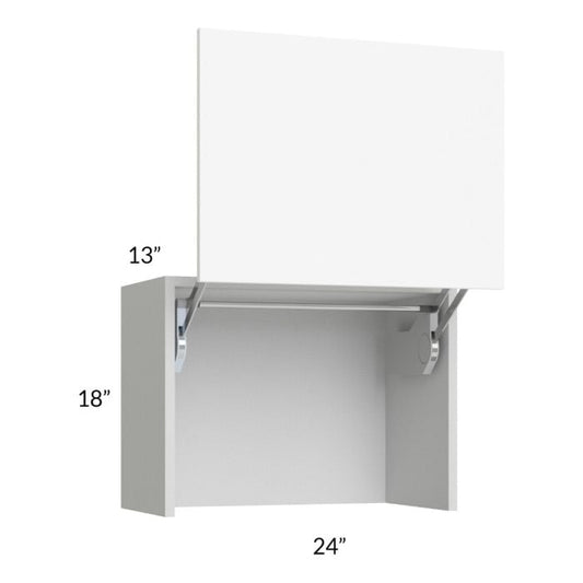 RTA Milan White Matte 24" Countertop Wall Appliance Cabinet with 2 Finished End Panels