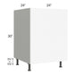 RTA Milan White Matte 24" Full Height Door Base Cabinet (1 door)-Left Hinged with 2 Finished Sides