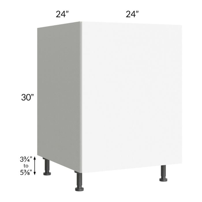 RTA Milan White Matte 24" Full Height Door Base Cabinet (1 door)-Right Hinged with 1 Finished Side
