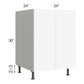 RTA Milan White Matte 24" Full Height Door Base Cabinet with 1 Finished Side