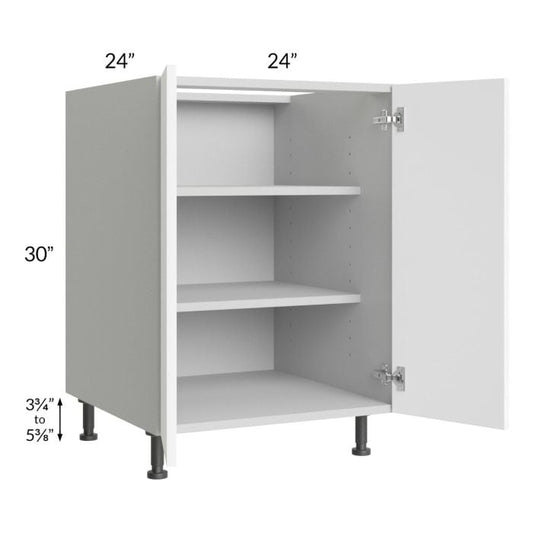 RTA Milan White Matte 24" Full Height Door Base Cabinet with 2 Finished Sides and 1 Roll Out Tray