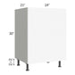 RTA Milan White Matte 24" Full Height Door Vanity Sink Base Cabinet (1 door)-Left Hinged with 2 Finished Sides