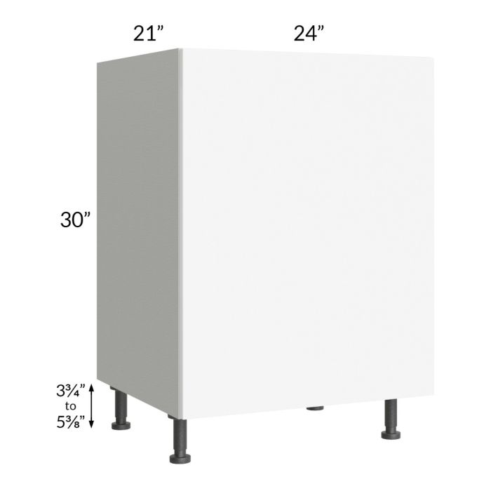 RTA Milan White Matte 24" Full Height Door Vanity Sink Base Cabinet (1 door)-Right Hinged