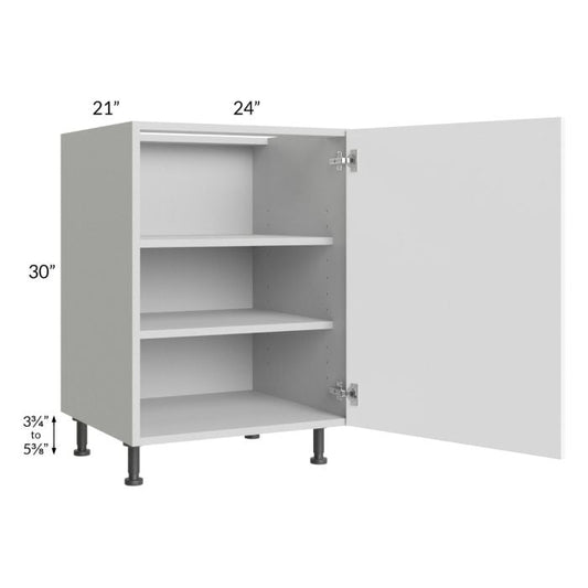 RTA Milan White Matte 24" Full Height Door Vanity Sink Base Cabinet (1 door)-Right Hinged with 1 Finished Side