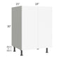 RTA Milan White Matte 24" Full Height Door Vanity Sink Base Cabinet with 2 Finished Sides