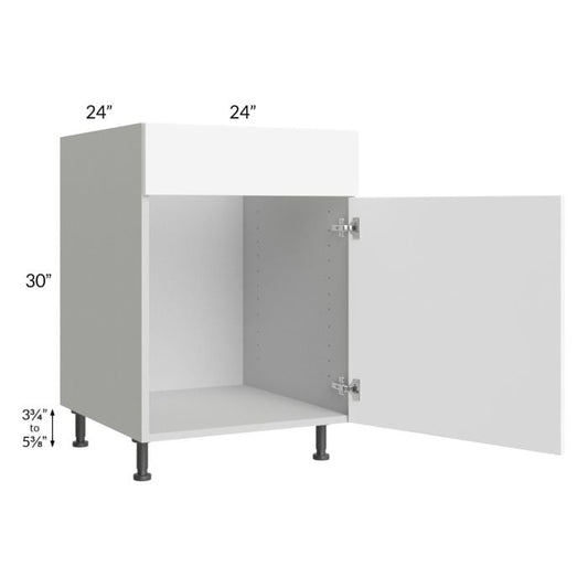 RTA Milan White Matte 24" Sink Base Cabinet (1 door)-Left Hinged with 1 Finished Side