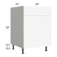 RTA Milan White Matte 24" Sink Base Cabinet (1 door)-Left Hinged with 2 Finished Sides