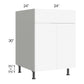RTA Milan White Matte 24" Sink Base Cabinet with 2 Finished Sides and Sink Tilt-Out