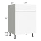 RTA Milan White Matte 24" Vanity Sink Base Cabinet (1 door)-Right Hinged