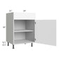 RTA Milan White Matte 24" Vanity Sink Base Cabinet (1 door)-Right Hinged with 1 Finished Side