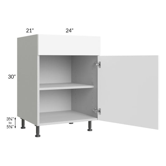 RTA Milan White Matte 24" Vanity Sink Base Cabinet (1 door)-Right Hinged with 1 Finished Side