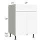 RTA Milan White Matte 24" Vanity Sink Base Cabinet with 1 Finished Side and Sink Tilt-Out