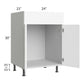 RTA Milan White Matte 24" Vanity Sink Base Cabinet with 2 Finished Sides and Sink Tilt-Out