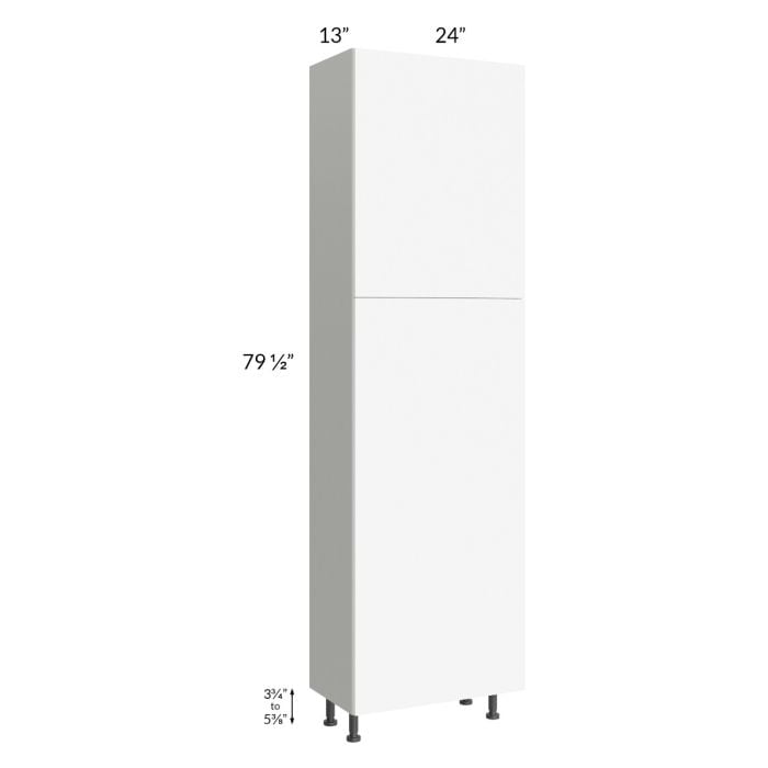 RTA Milan White Matte 24" x 13" x 84" Pantry Cabinet (2 doors, 13" depth)