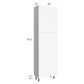 RTA Milan White Matte 24" x 13" x 84" Pantry Cabinet (2 doors, 13" depth) with 1 Finished Side