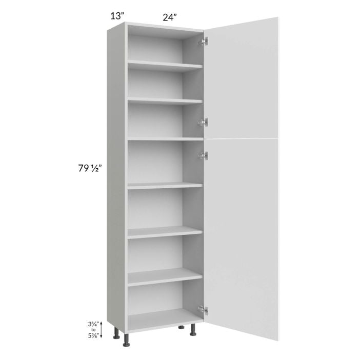 RTA Milan White Matte 24" x 13" x 84" Pantry Cabinet (2 doors, 13" depth)