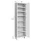 RTA Milan White Matte 24" x 13" x 84" Pantry Cabinet (4 doors, 13" depth) with 2 Finished Sides
