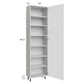 RTA Milan White Matte 24" x 13" x 90" Pantry Cabinet (2 doors, 13" depth) with 2 Finished Sides