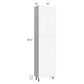 RTA Milan White Matte 24" x 13" x 90" Pantry Cabinet (4 doors, 13" depth) with 1 Finished Side