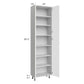 RTA Milan White Matte 24" x 13" x 90" Pantry Cabinet (4 doors, 13" depth) with 1 Finished Side