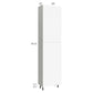 RTA Milan White Matte 24" x 13" x 96" Pantry Cabinet (2 doors, 13" depth) with 1 Finished Side