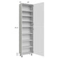 RTA Milan White Matte 24" x 13" x 96" Pantry Cabinet (2 doors, 13" depth) with 1 Finished Side