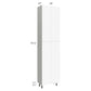 RTA Milan White Matte 24" x 13" x 96" Pantry Cabinet (4 doors, 13" depth) with 1 Finished Side